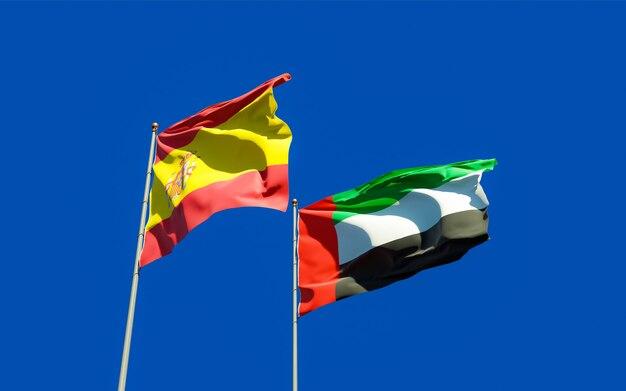 Spain and UAE flags