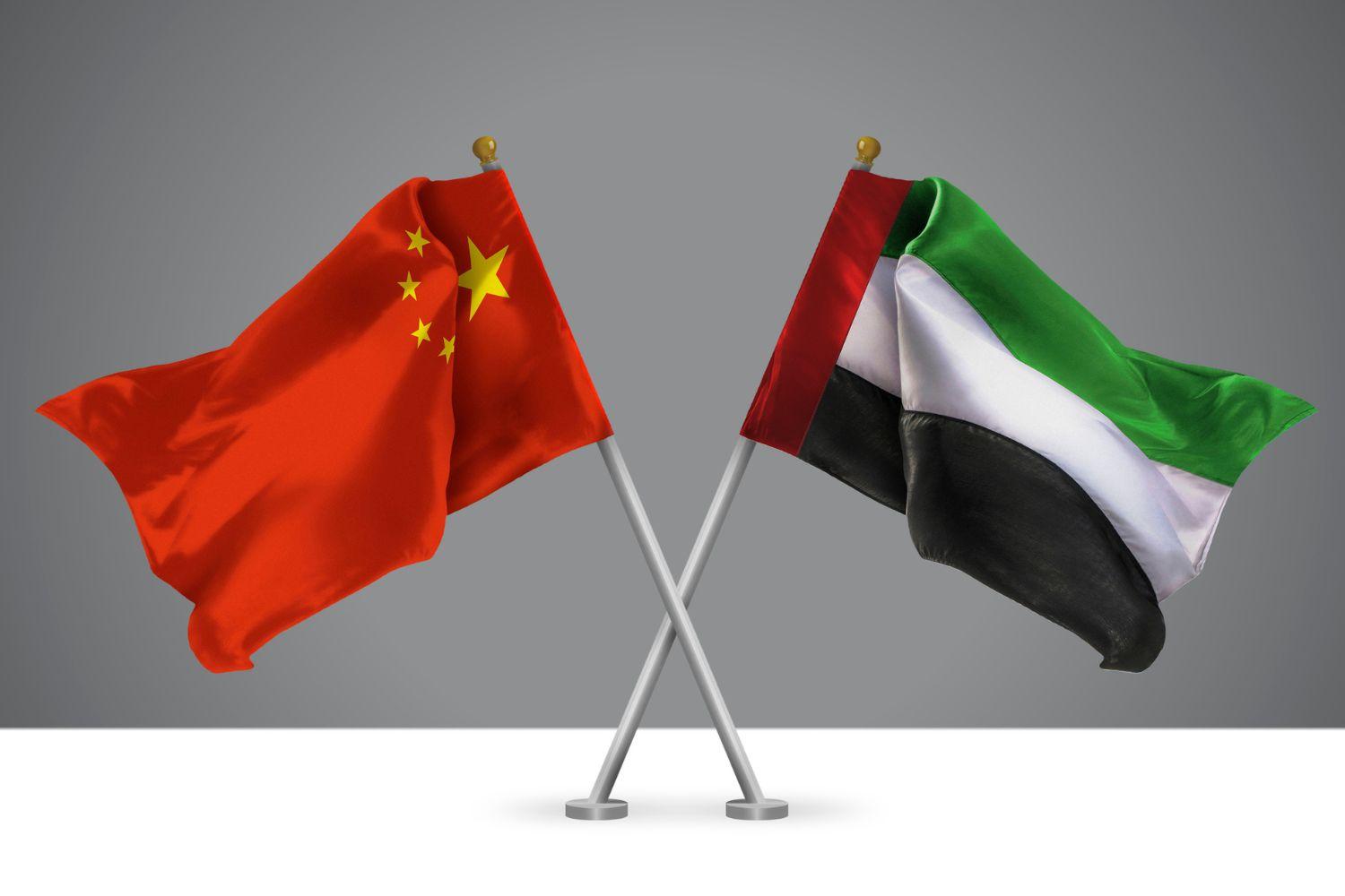 China and UAE flags