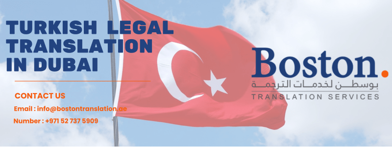 image of turkey flag on the background and a text of Turkish legal translation in dubai