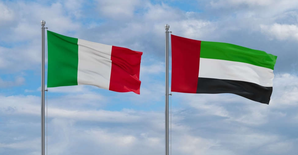 UAE flag with Italy flag