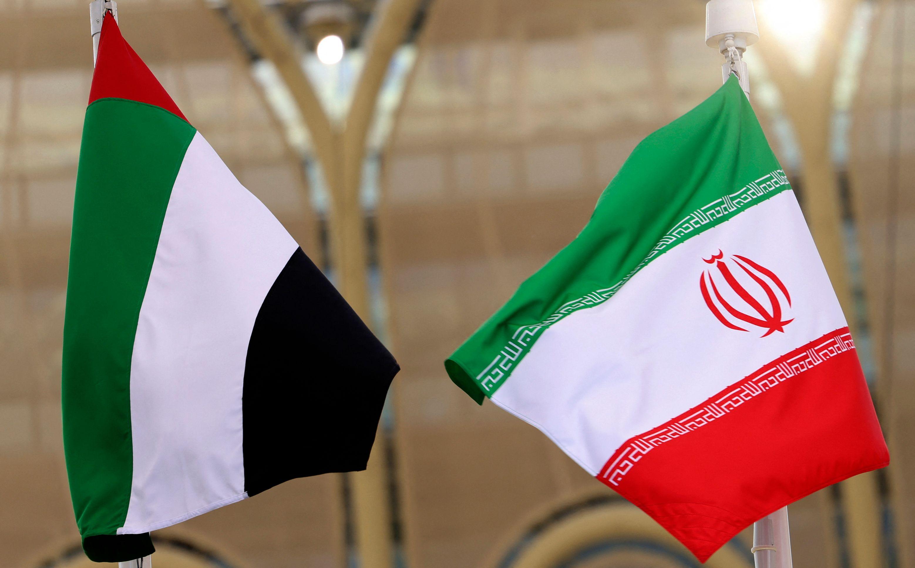 Iran and UAE flags